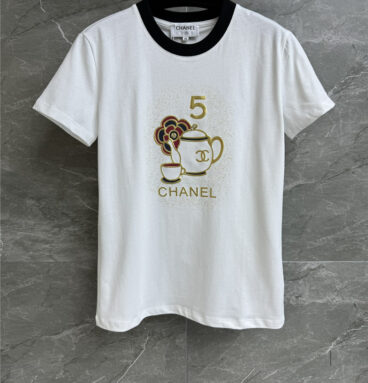 Chanel teapot print T-shirt cheap replica designer clothes