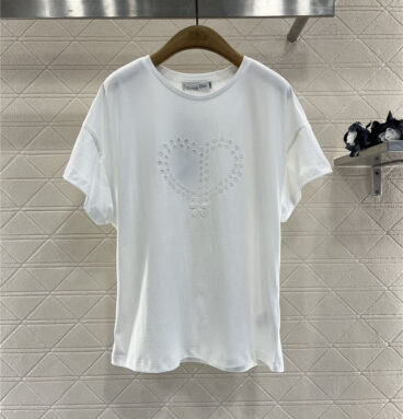 Dior hollow heart T-shirt cheap replica designer clothes