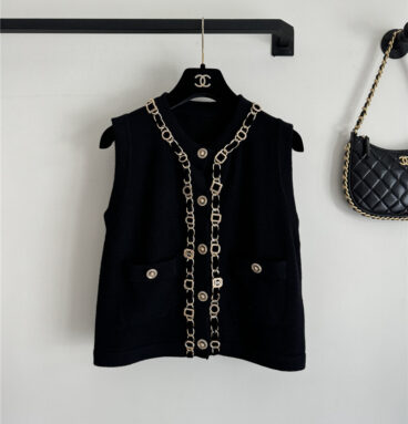 Chanel new chain knitted vest replicas clothes