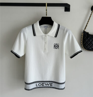 loewe knitted lapel short-sleeved top replica d&g clothing