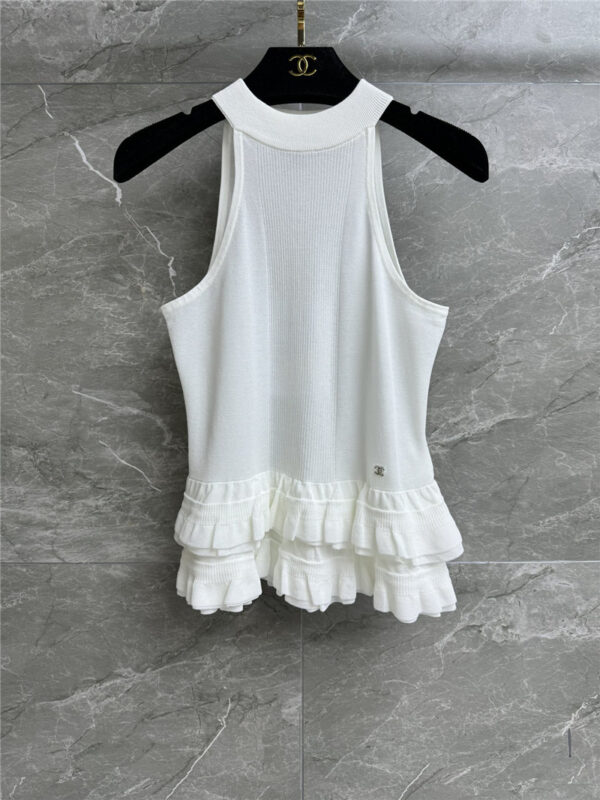 Chanel ruffled knitted vest replica d&g clothing