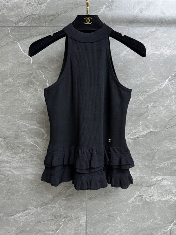Chanel ruffled knitted vest replica d&g clothing