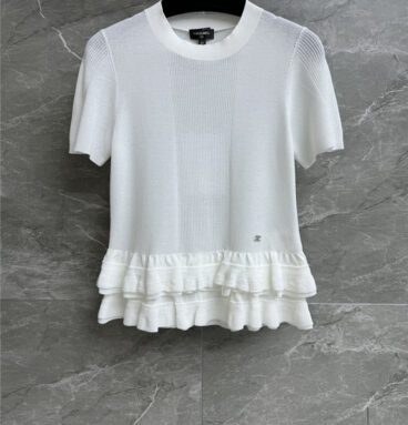 Chanel ruffled knit top replica clothing sites