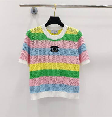 Chanel round neck knitted short sleeves replica clothes