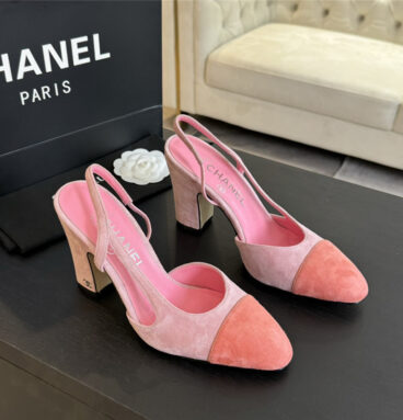 Chanel high heel open back women's sandals replica shoes