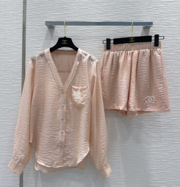 chanel shirt + shorts set replica designer clothes