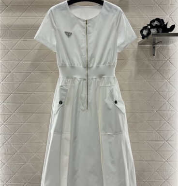prada zipper short sleeve dress replica clothing sites