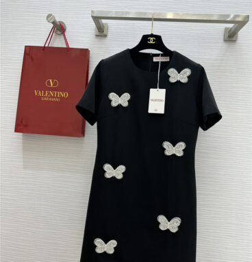 valentino butterfly beaded round neck dress replicas clothes