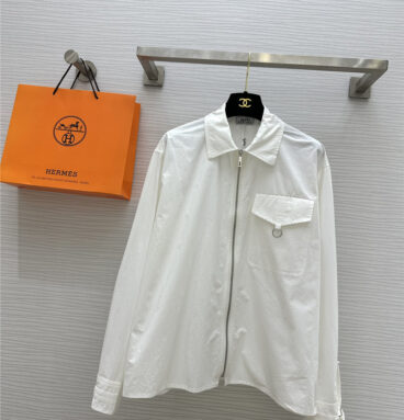 Hermès long-sleeved shirt with silver buttons replica d&g clothing