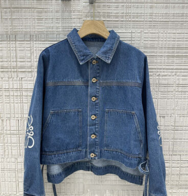 loewe vintage denim lapel jacket replica clothes