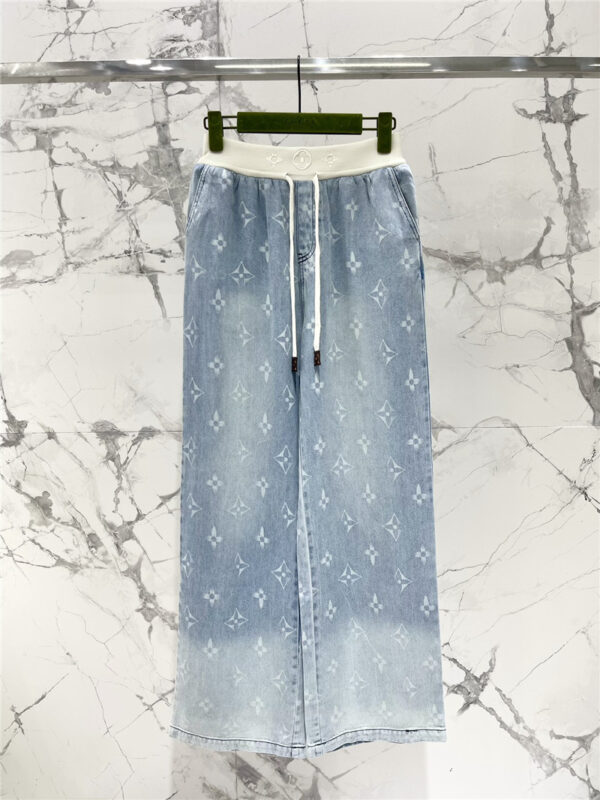 louis vuitton LV straight floor-length tencel jeans replica clothes