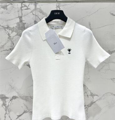 dior lapel knitted short sleeve replica d&g clothing
