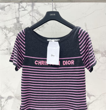 dior striped knitted short sleeve replica clothing sites