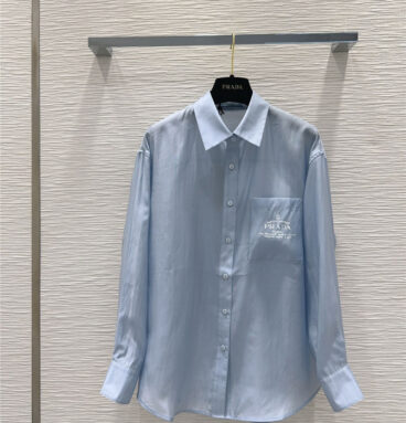 Prada silk cotton light micro-transparent shirt replica clothes