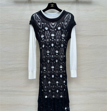 Chanel hollow knit dress replica d&g clothing