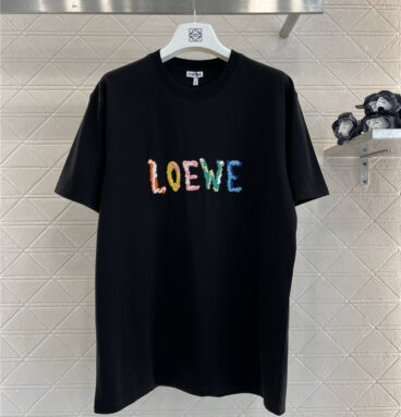 loewe round neck embroidered letter T-shirt replica clothing sites