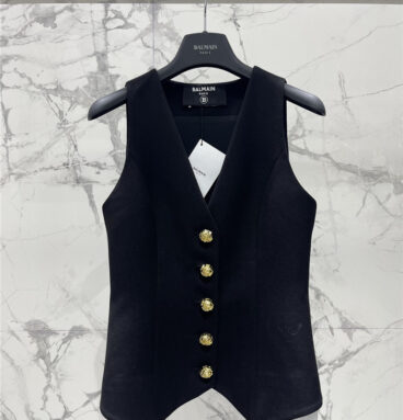 Balmain gold button sleeveless vest replicas clothes