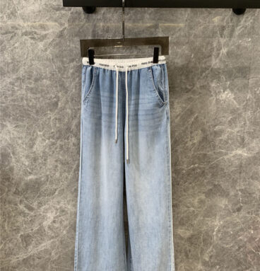 miumiu denim wide-leg straight pants replica clothes