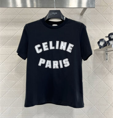 celine round neck letter print T-shirt replica d&g clothing
