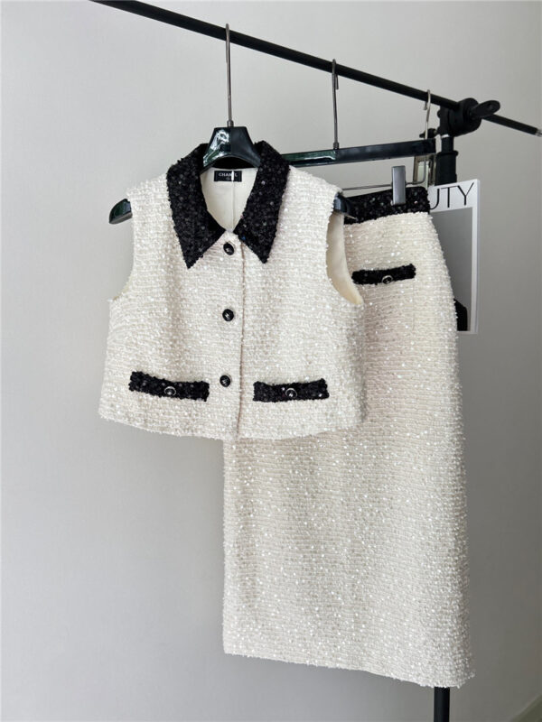 Chanel small fragrance style sequin suit replica clothes