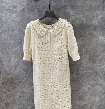 celine doll collar hollow knit dress replica d&g clothing