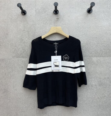 Chanel round neck striped short sleeve replica clothing sites