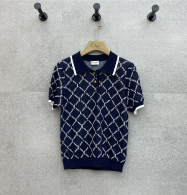 YSL polo collar knit short sleeves replica clothing