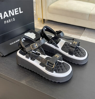 Chanel rhinestone double C lazy sandals replica shoes