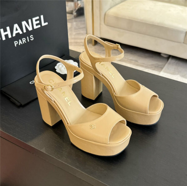 Chanel super high heel platform sandals replica designer shoes