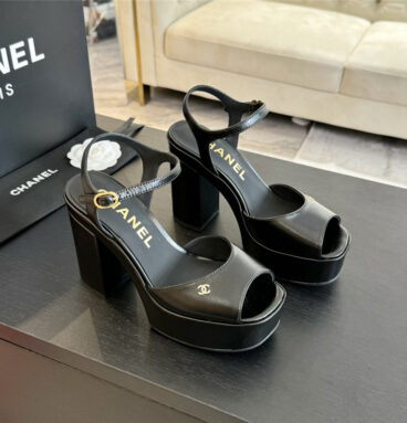 Chanel super high heel platform sandals replica designer shoes