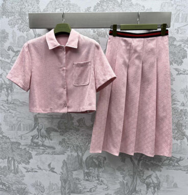 gucci jacquard shirt and skirt suit replica designer clothes