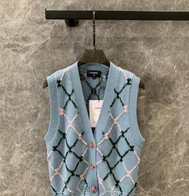 Chanel knitted V-neck vest replica designer clothes