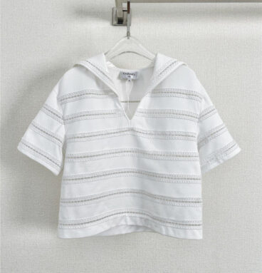 Chanel lace striped top replica d&g clothing