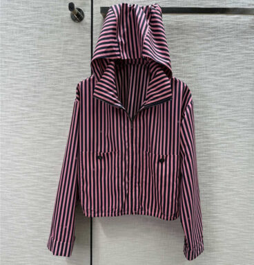 Chanel vertical striped lapel hooded jacket replica d&g clothing