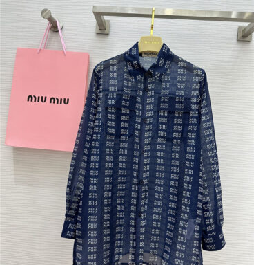 miumiu logo lettering print sun protection shirt replica clothing